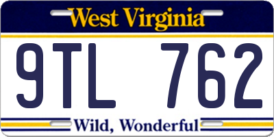 WV license plate 9TL762