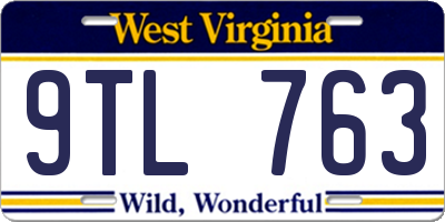 WV license plate 9TL763
