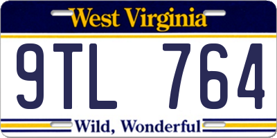 WV license plate 9TL764