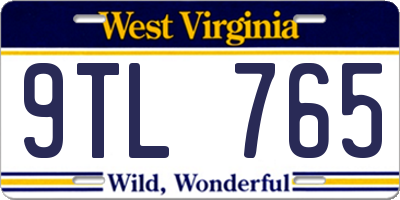 WV license plate 9TL765