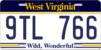 WV license plate 9TL766