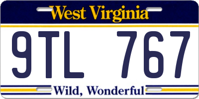WV license plate 9TL767