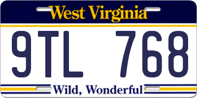 WV license plate 9TL768