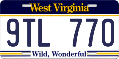 WV license plate 9TL770