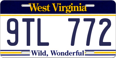 WV license plate 9TL772