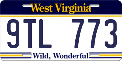 WV license plate 9TL773