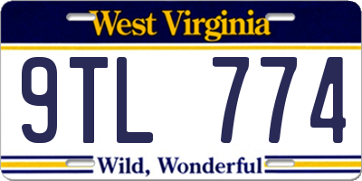 WV license plate 9TL774