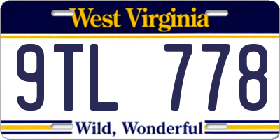WV license plate 9TL778
