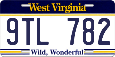 WV license plate 9TL782