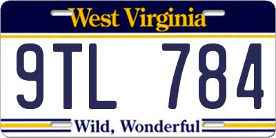 WV license plate 9TL784