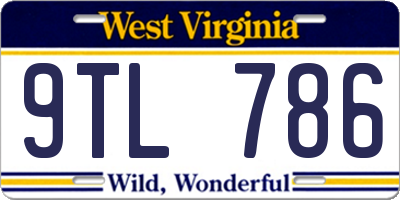 WV license plate 9TL786