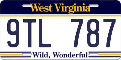 WV license plate 9TL787