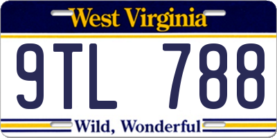 WV license plate 9TL788