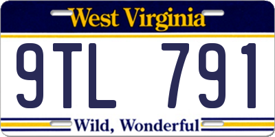 WV license plate 9TL791