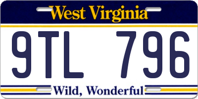 WV license plate 9TL796