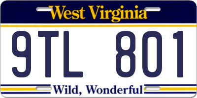 WV license plate 9TL801