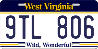 WV license plate 9TL806