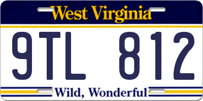 WV license plate 9TL812