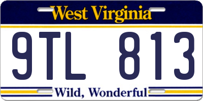WV license plate 9TL813