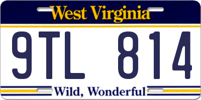 WV license plate 9TL814