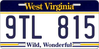 WV license plate 9TL815