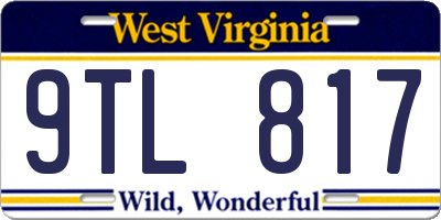 WV license plate 9TL817