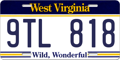 WV license plate 9TL818