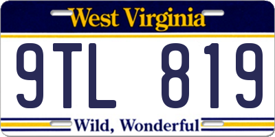 WV license plate 9TL819