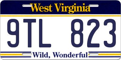 WV license plate 9TL823