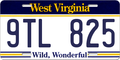 WV license plate 9TL825