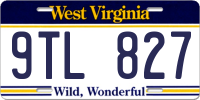 WV license plate 9TL827