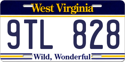WV license plate 9TL828