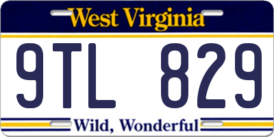 WV license plate 9TL829