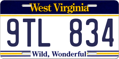 WV license plate 9TL834