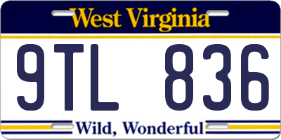 WV license plate 9TL836