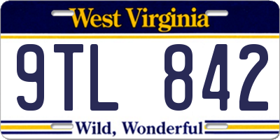 WV license plate 9TL842