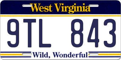 WV license plate 9TL843