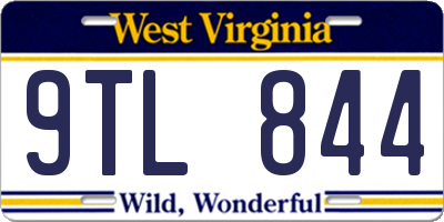 WV license plate 9TL844