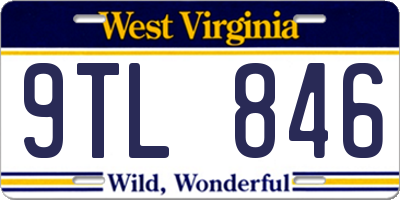 WV license plate 9TL846