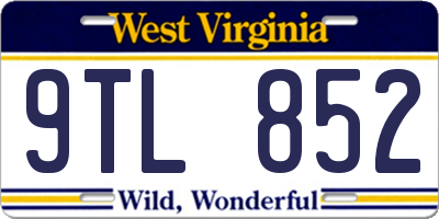 WV license plate 9TL852