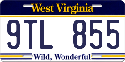 WV license plate 9TL855
