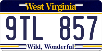 WV license plate 9TL857