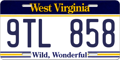 WV license plate 9TL858