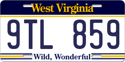 WV license plate 9TL859