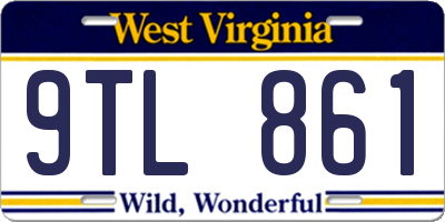 WV license plate 9TL861