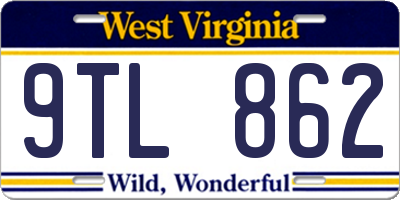 WV license plate 9TL862