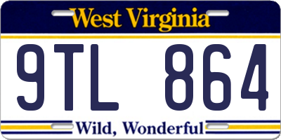 WV license plate 9TL864