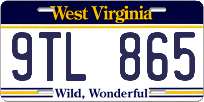 WV license plate 9TL865