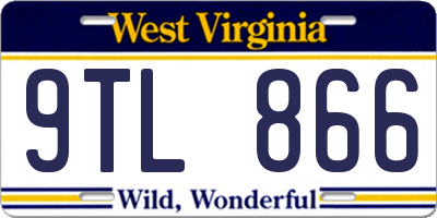 WV license plate 9TL866
