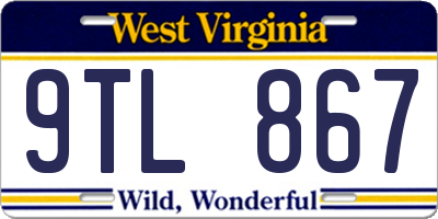 WV license plate 9TL867